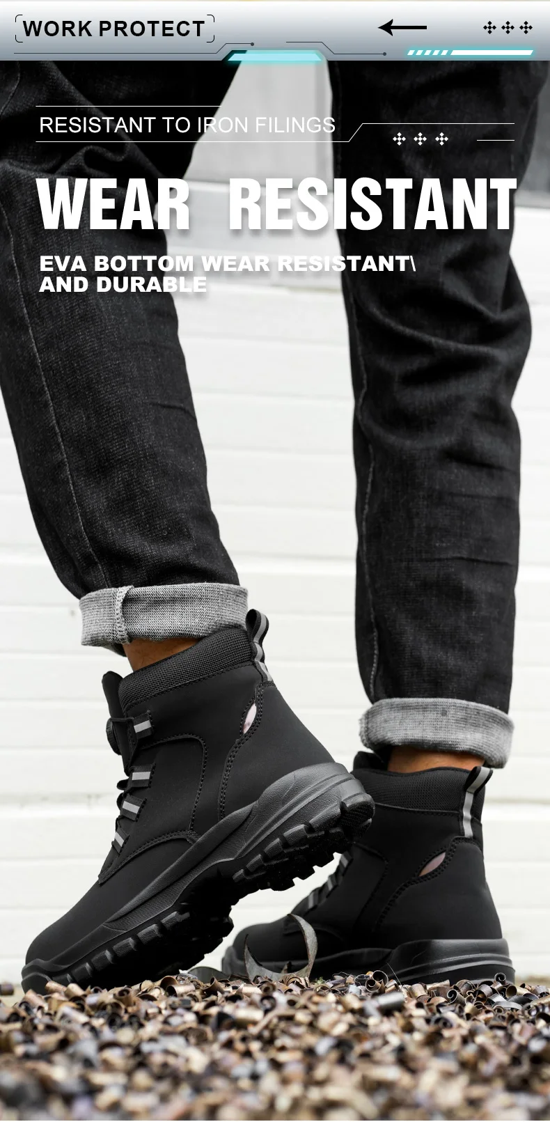 Men's Steel Toe Protective Safety Shoes, Puncture Resistant, Smash Resistant, And Slip Resistant Men's Safety Shoes, Comfortable Work Safety Shoes For Construction Sites