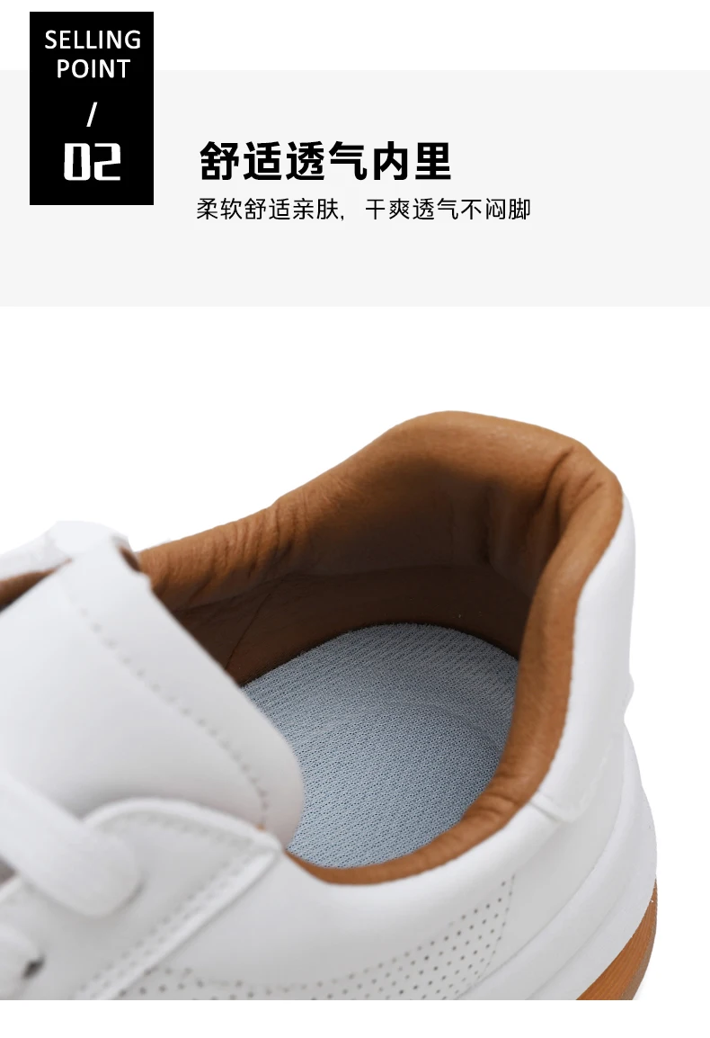Spring Summer New Genuine Leather Leisure Style Breathable Mens Casual Shoes Round Toe Lace Up Platform Cowhide Sneakers