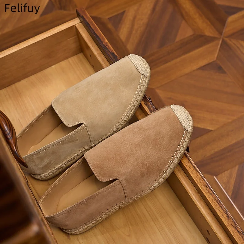 Fashion Men's Fisherman Espadrilles Casual Slip-on Flats Comfortable Breathable Shoes with Durable Sole for Daily Walking Shoes