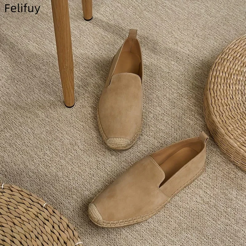 Fashion Men's Fisherman Espadrilles Casual Slip-on Flats Comfortable Breathable Shoes with Durable Sole for Daily Walking Shoes