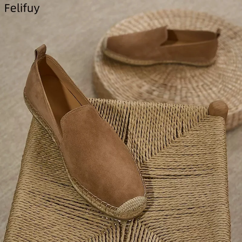 Fashion Men's Fisherman Espadrilles Casual Slip-on Flats Comfortable Breathable Shoes with Durable Sole for Daily Walking Shoes