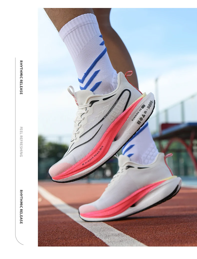 Men Running Shoes Carbon Plate Marathon Speciality Sports Breathable Lightweight Women's Comfortable Nonskid Leisure Sneakers