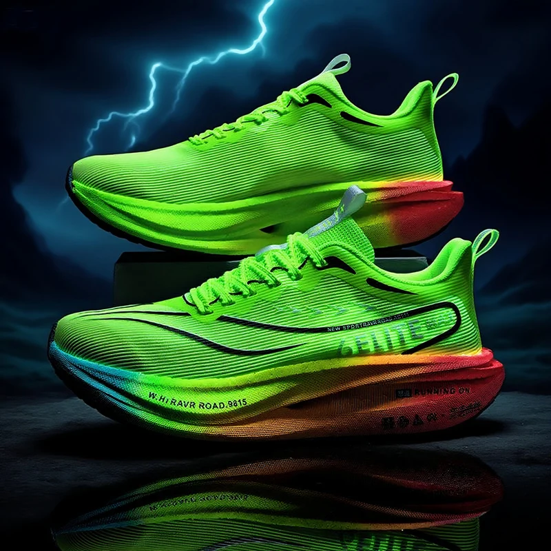 Men Running Shoes Carbon Plate Marathon Speciality Sports Breathable Lightweight Women's Comfortable Nonskid Leisure Sneakers