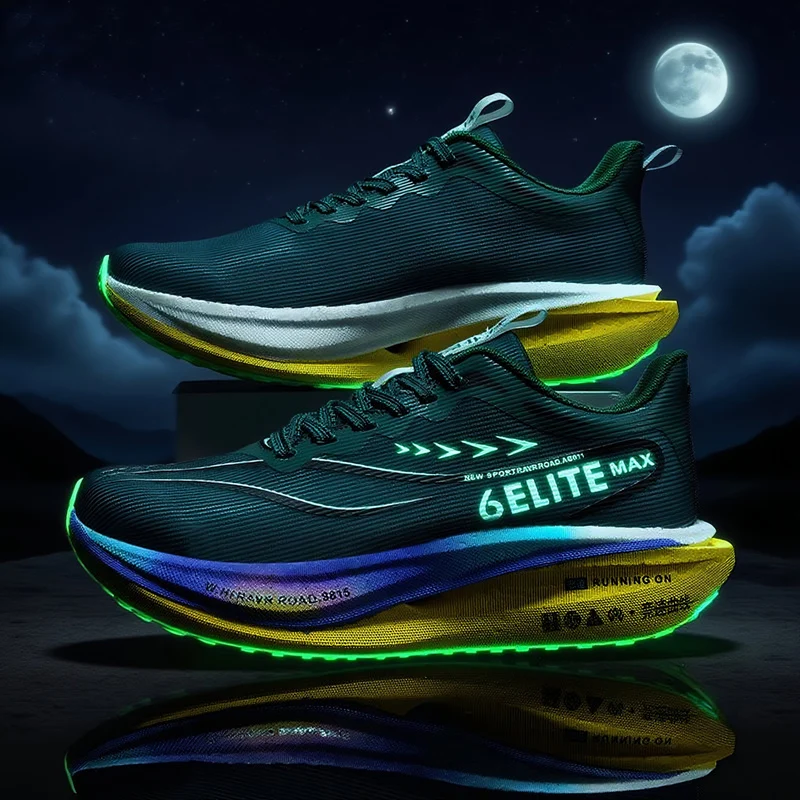 Men Running Shoes Carbon Plate Marathon Speciality Sports Breathable Lightweight Women's Comfortable Nonskid Leisure Sneakers