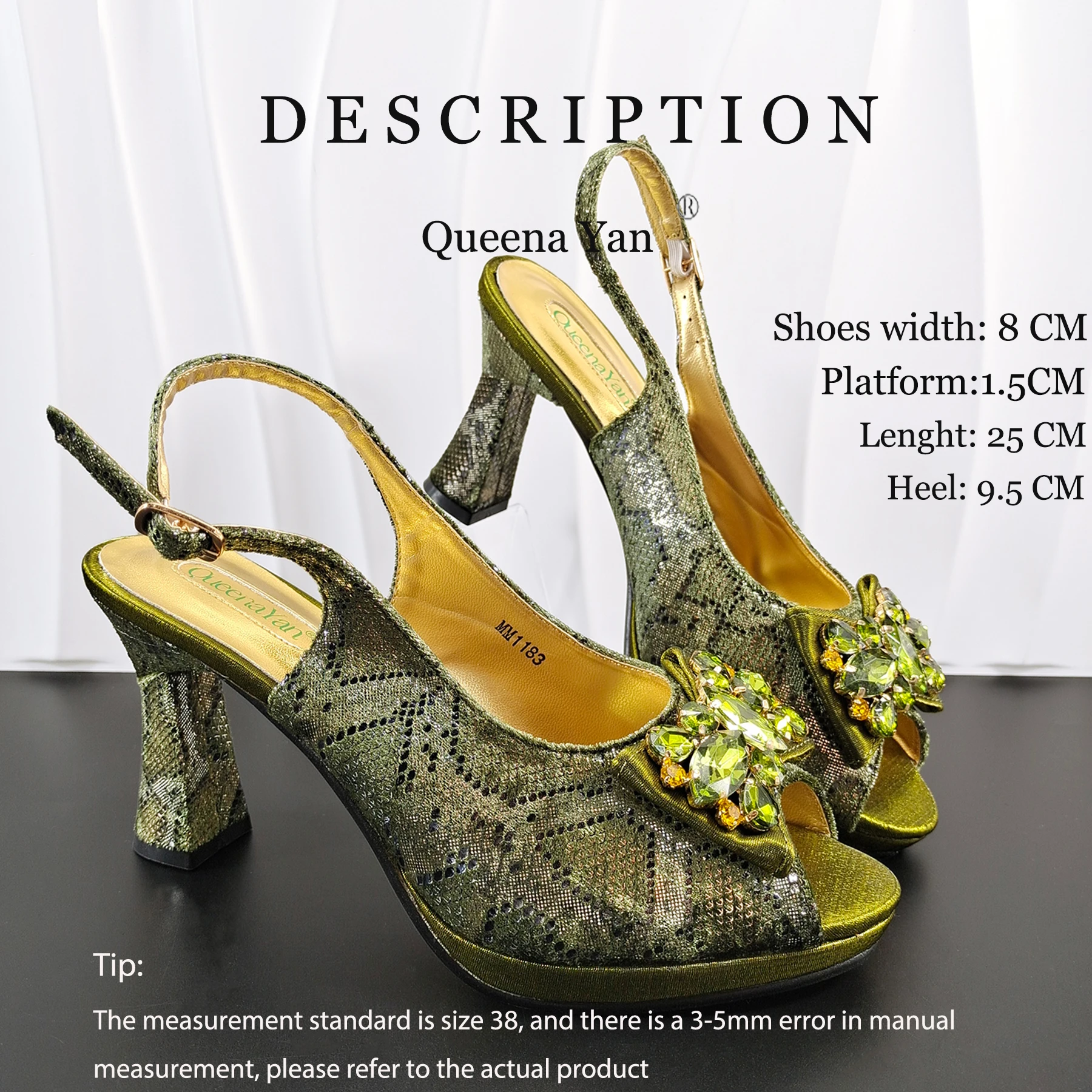 Italian Design Elegant Women's Heel Bigger Size Shoes & Rhinestone Butterfly Bag – Perfect for Weddings & Bridal Accessories
