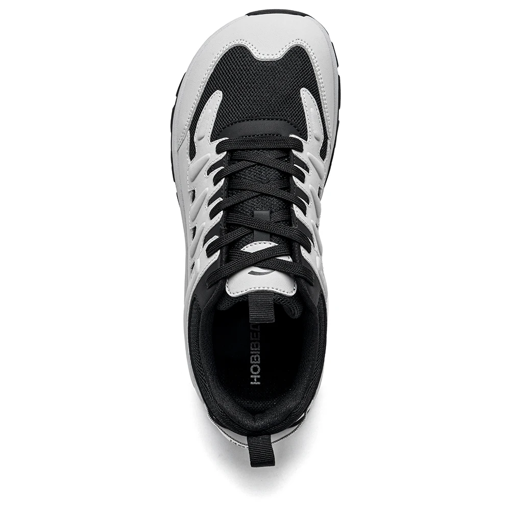 HOBIBEAR Unisex Wide Toe Walking Shoes Lace-Up Cross Trainers Outdoor Travel Artificial Leather Mesh Running Shoes