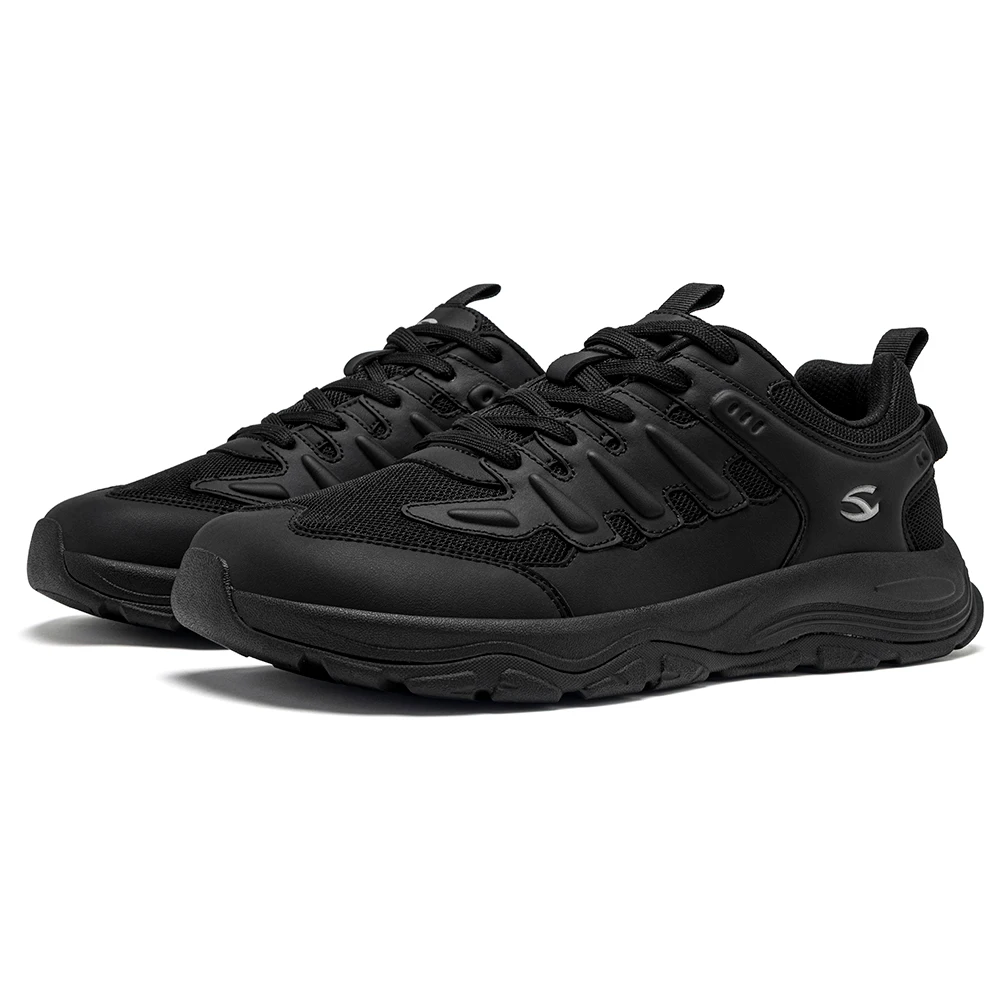 HOBIBEAR Unisex Wide Toe Walking Shoes Lace-Up Cross Trainers Outdoor Travel Artificial Leather Mesh Running Shoes