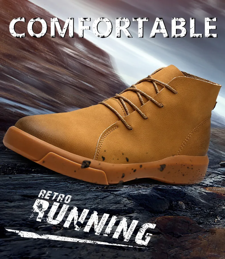 Brand New Winter Men Snow Boots Genuine Leather Warm Plush Men Boots Fashion Lace-up Ankle Boots Autumn Outdoor Men Shoes 38-47