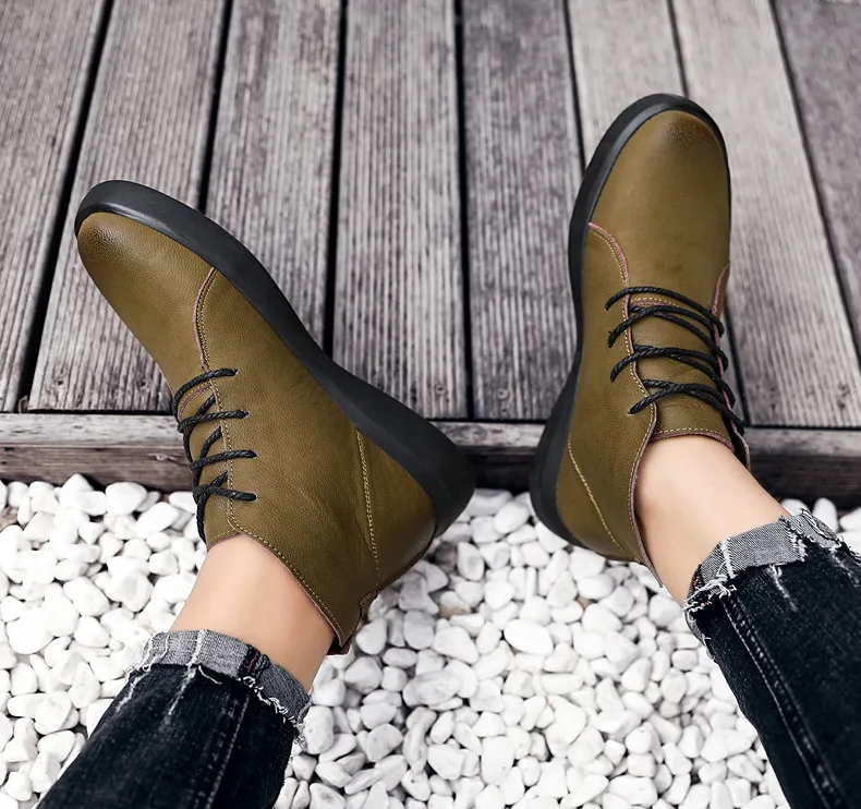 Brand New Winter Men Snow Boots Genuine Leather Warm Plush Men Boots Fashion Lace-up Ankle Boots Autumn Outdoor Men Shoes 38-47