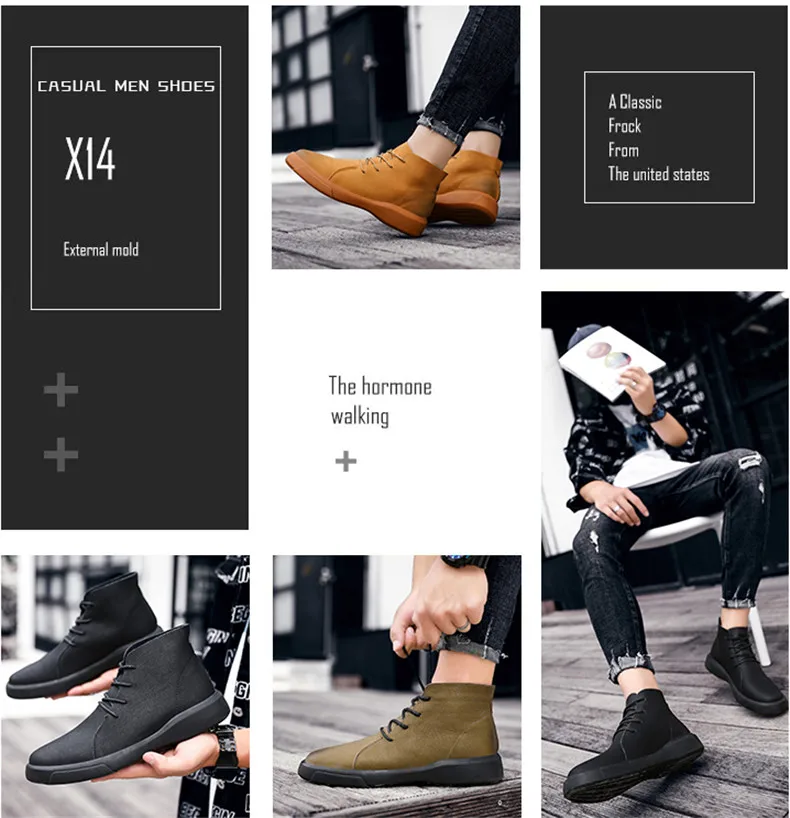 Brand New Winter Men Snow Boots Genuine Leather Warm Plush Men Boots Fashion Lace-up Ankle Boots Autumn Outdoor Men Shoes 38-47