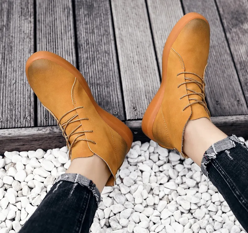 Brand New Winter Men Snow Boots Genuine Leather Warm Plush Men Boots Fashion Lace-up Ankle Boots Autumn Outdoor Men Shoes 38-47