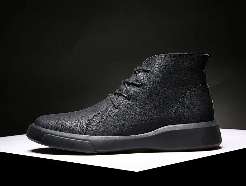 Brand New Winter Men Snow Boots Genuine Leather Warm Plush Men Boots Fashion Lace-up Ankle Boots Autumn Outdoor Men Shoes 38-47