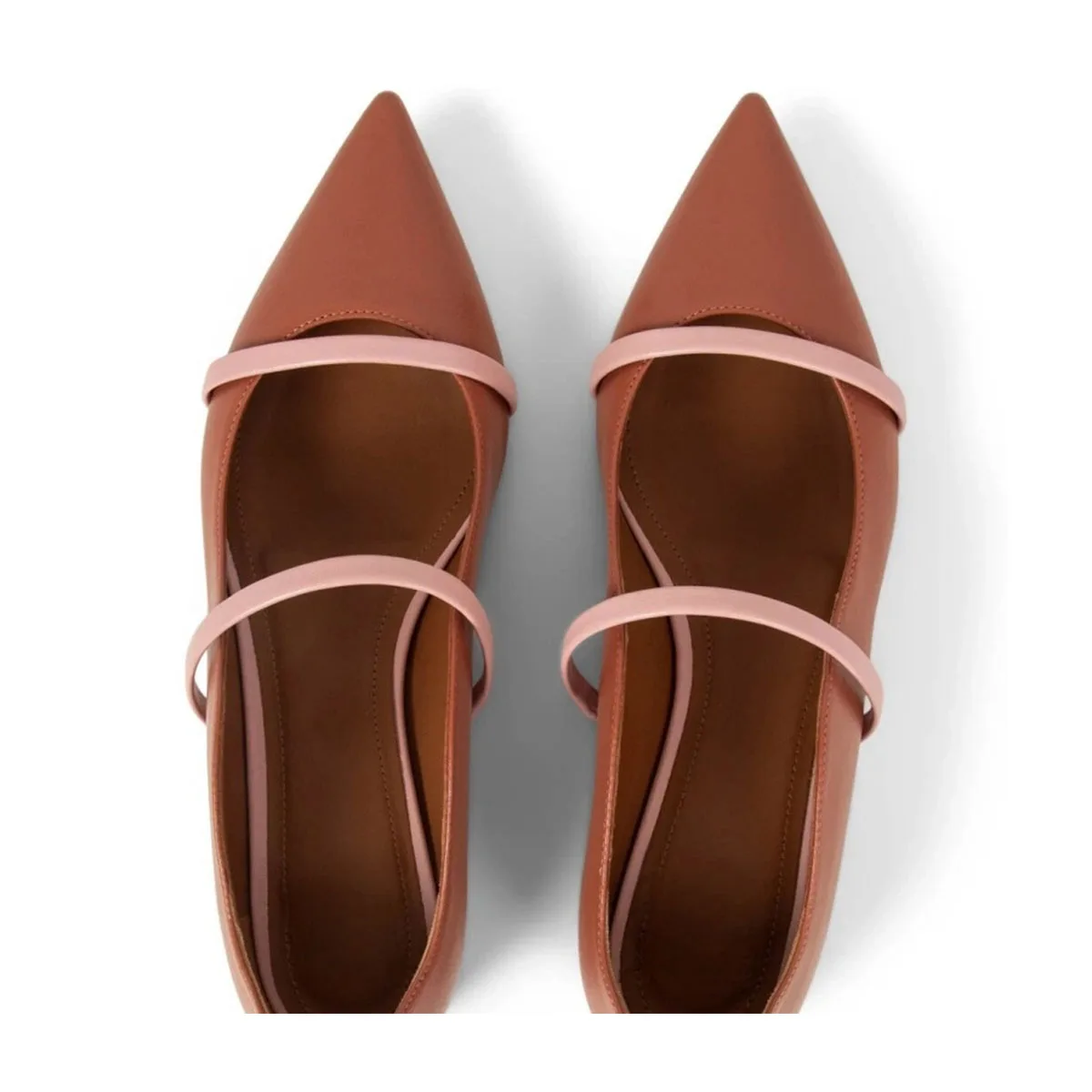 Arden Furtado Spring Mixed Colors Mary Jane Flats Pointed Toe Shallow One-word Band Single Shoe Extra Large Size Commuter Shoes