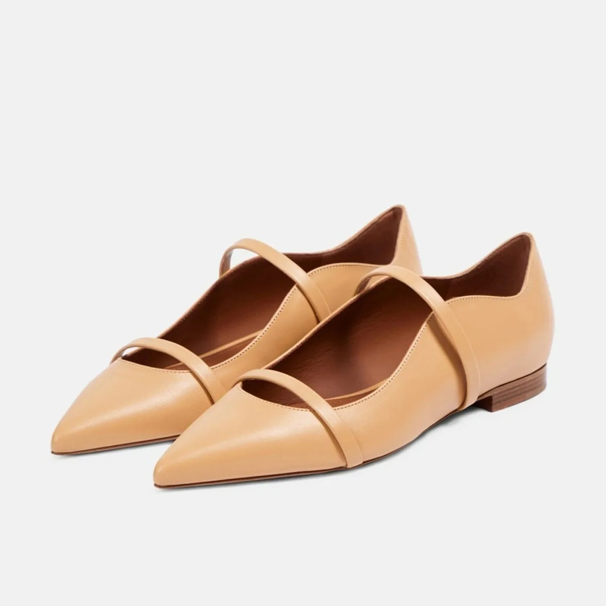 Arden Furtado Spring Mixed Colors Mary Jane Flats Pointed Toe Shallow One-word Band Single Shoe Extra Large Size Commuter Shoes