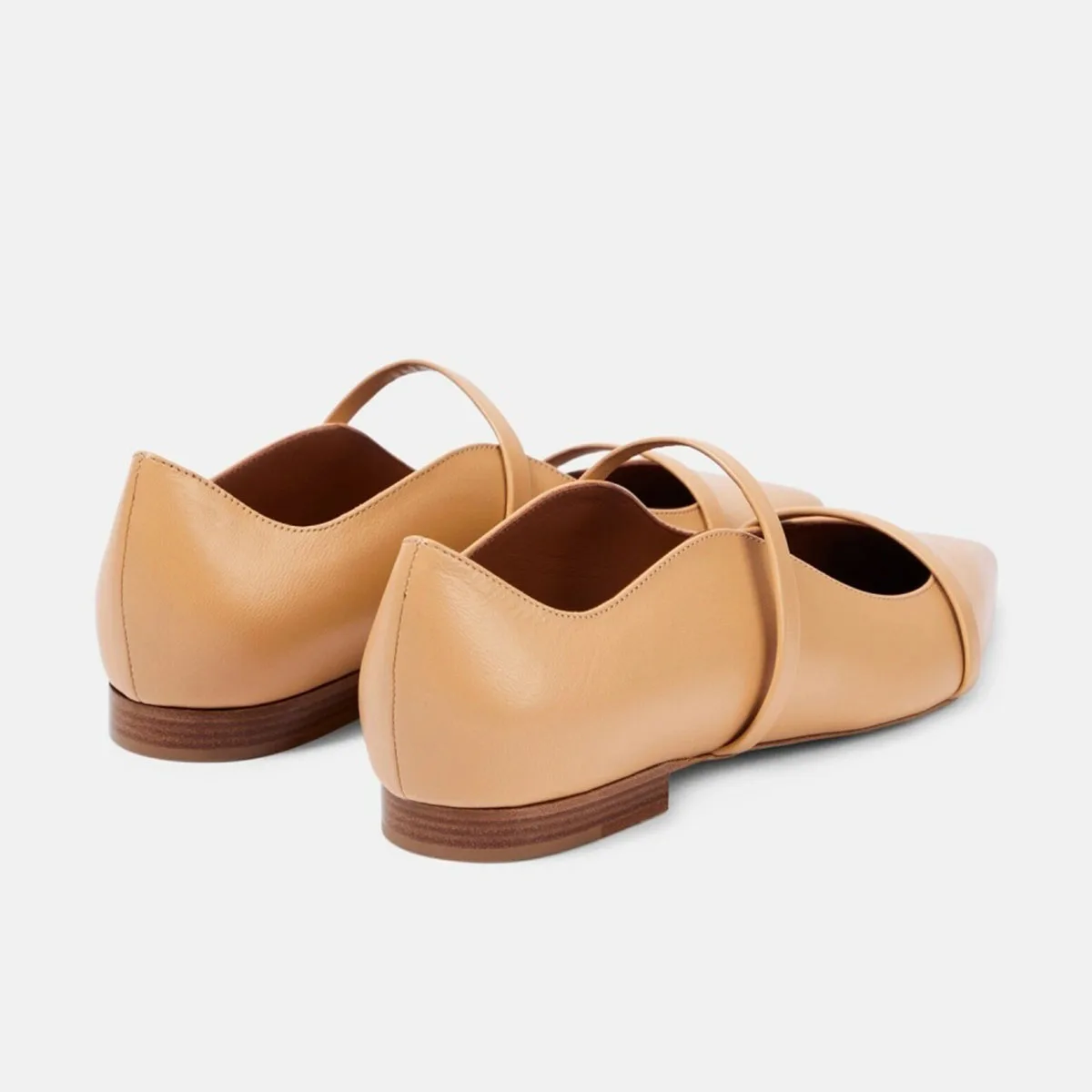 Arden Furtado Spring Mixed Colors Mary Jane Flats Pointed Toe Shallow One-word Band Single Shoe Extra Large Size Commuter Shoes