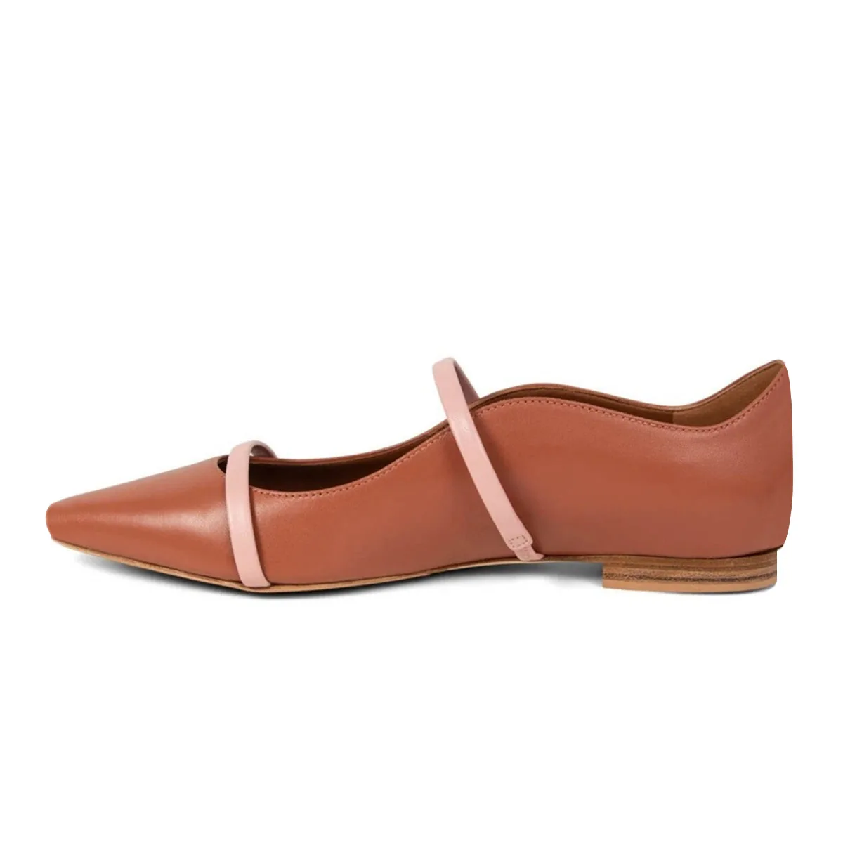 Arden Furtado Spring Mixed Colors Mary Jane Flats Pointed Toe Shallow One-word Band Single Shoe Extra Large Size Commuter Shoes