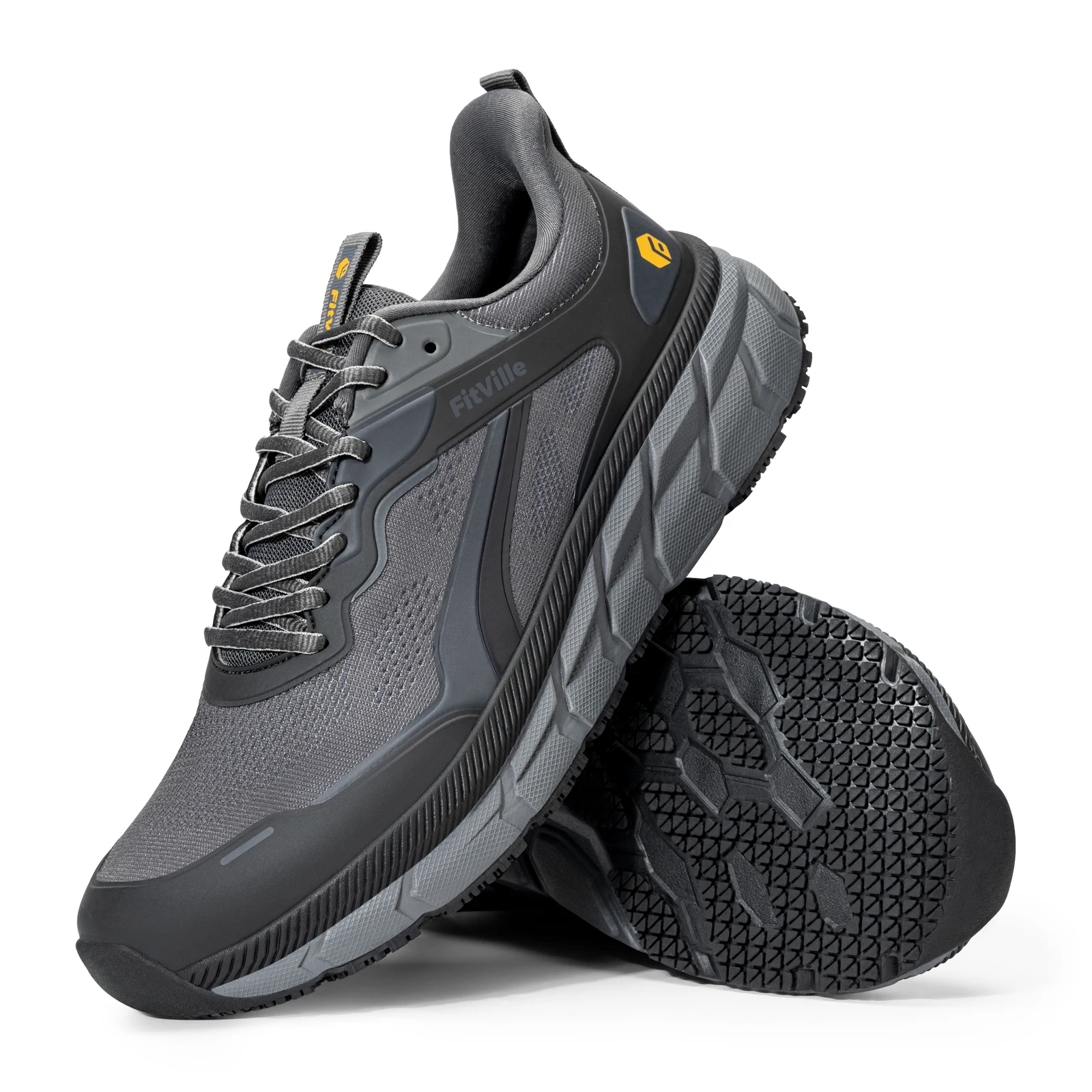 FitVille Extra Wide Men's Running Shoes Breathable Causal Sneakers Cushioned Sports Jogging Shoes for Men Non Slip Arche Support