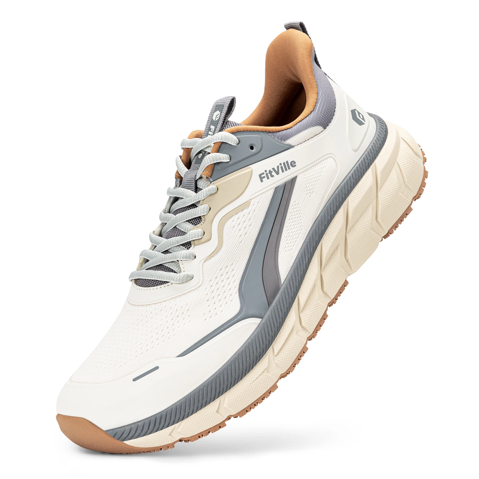 FitVille Extra Wide Men's Running Shoes Breathable Causal Sneakers Cushioned Sports Jogging Shoes for Men Non Slip Arche Support