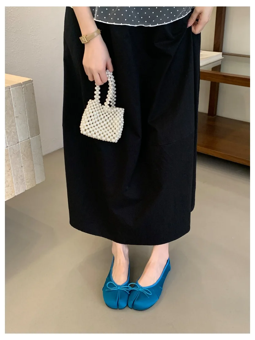 2026 Fashion Woman Flats Split Toe Tabi Shoes Bow Knot Ballet Dress Ballerina Comfortable Retro Mary Janes Shoes Footwear Mujer
