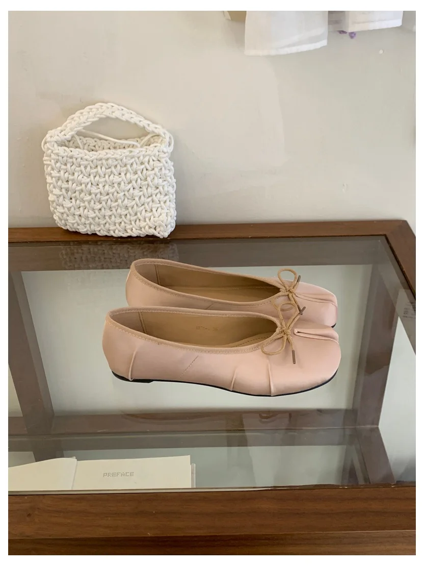 2026 Fashion Woman Flats Split Toe Tabi Shoes Bow Knot Ballet Dress Ballerina Comfortable Retro Mary Janes Shoes Footwear Mujer