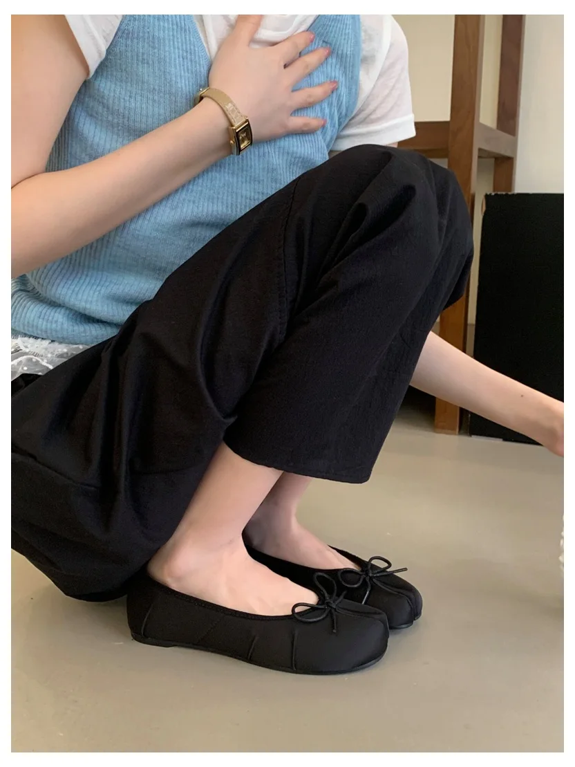 2026 Fashion Woman Flats Split Toe Tabi Shoes Bow Knot Ballet Dress Ballerina Comfortable Retro Mary Janes Shoes Footwear Mujer