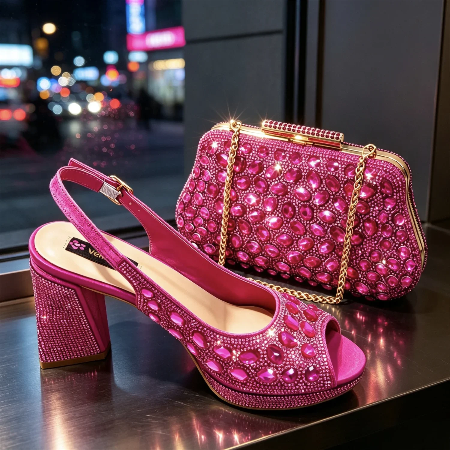 Elegant Italian-Inspired High Heels and Matching Bag Set for Women - Perfect for Weddings and Parties - Trendy Fashion