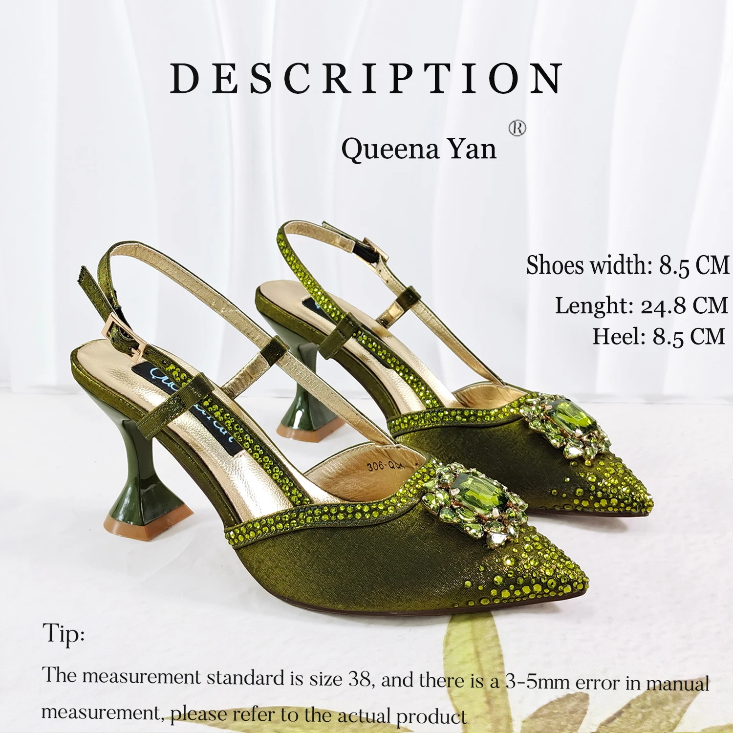 Best-selling shoes Matching bag combinations in Europe and America Diamond-embellished Bag And Shoes from the workplace Or Party