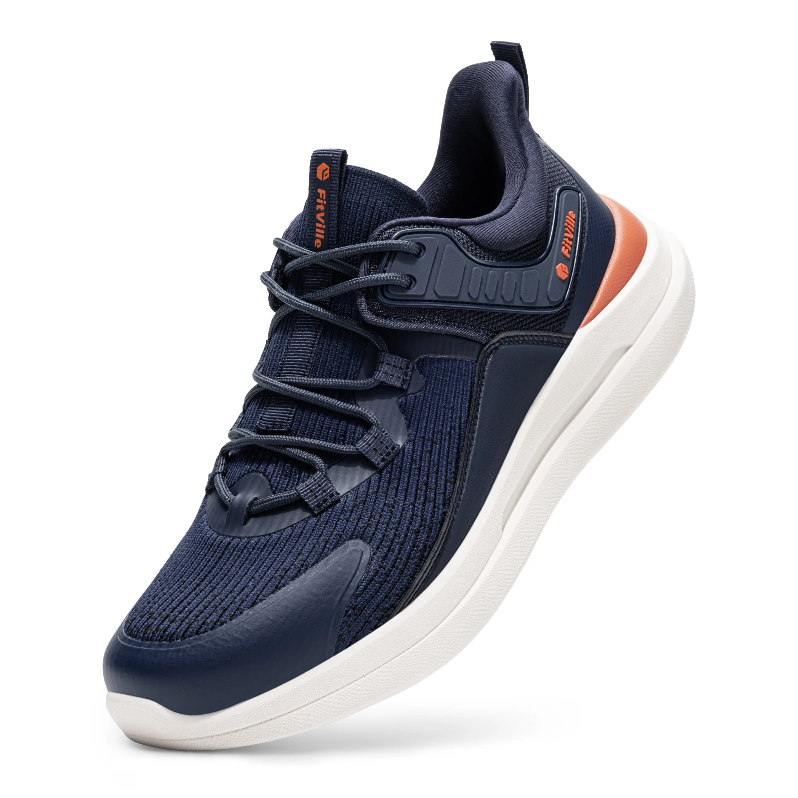 FitVille Men'S Wide Fit Slip-On Walking & Running Sneakers, Breathable Upper With Arch Support Cushioned Insole, Anti-Slip Durable Outsole For Daily Jogging & Gym Workout