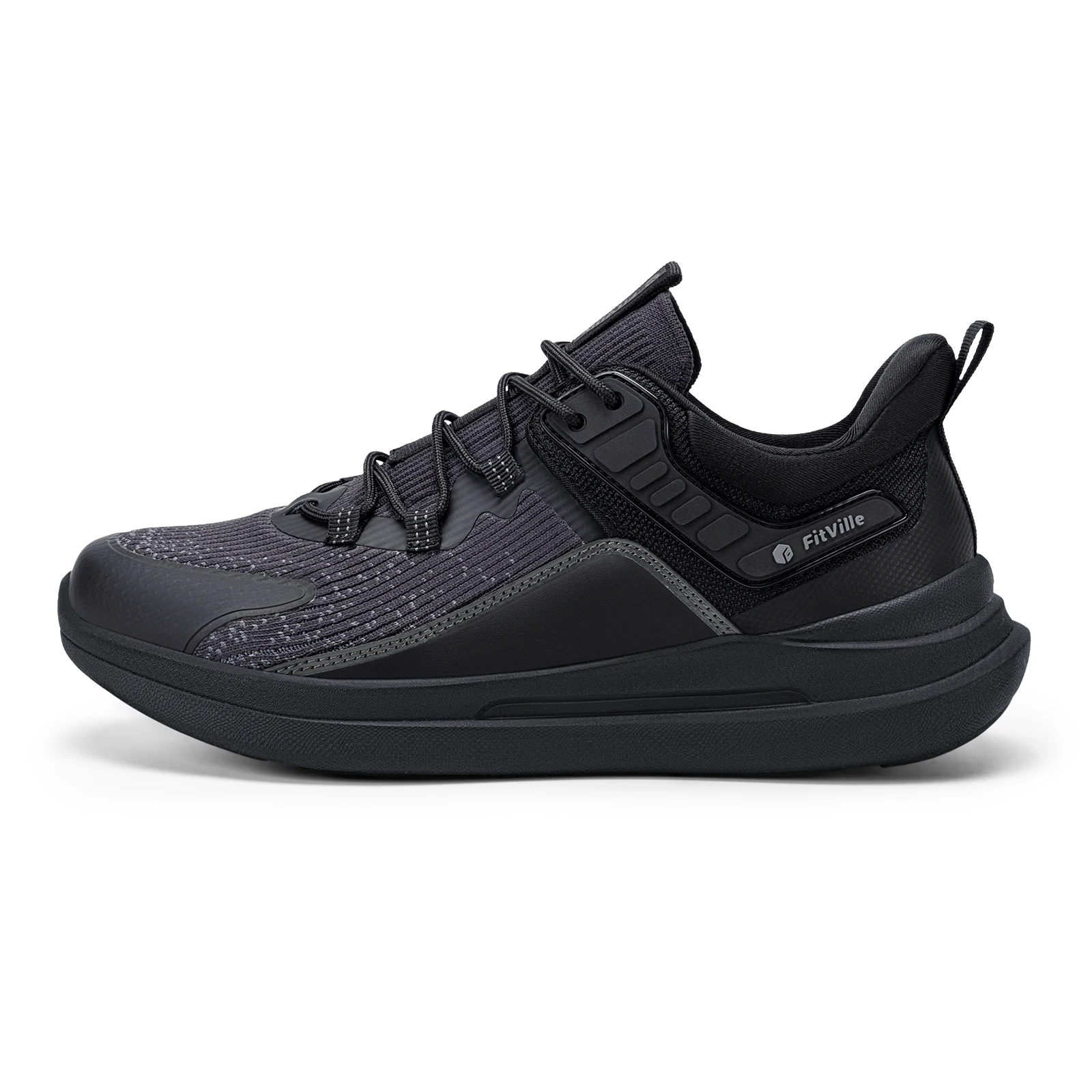 FitVille Men'S Wide Fit Slip-On Walking & Running Sneakers, Breathable Upper With Arch Support Cushioned Insole, Anti-Slip Durable Outsole For Daily Jogging & Gym Workout