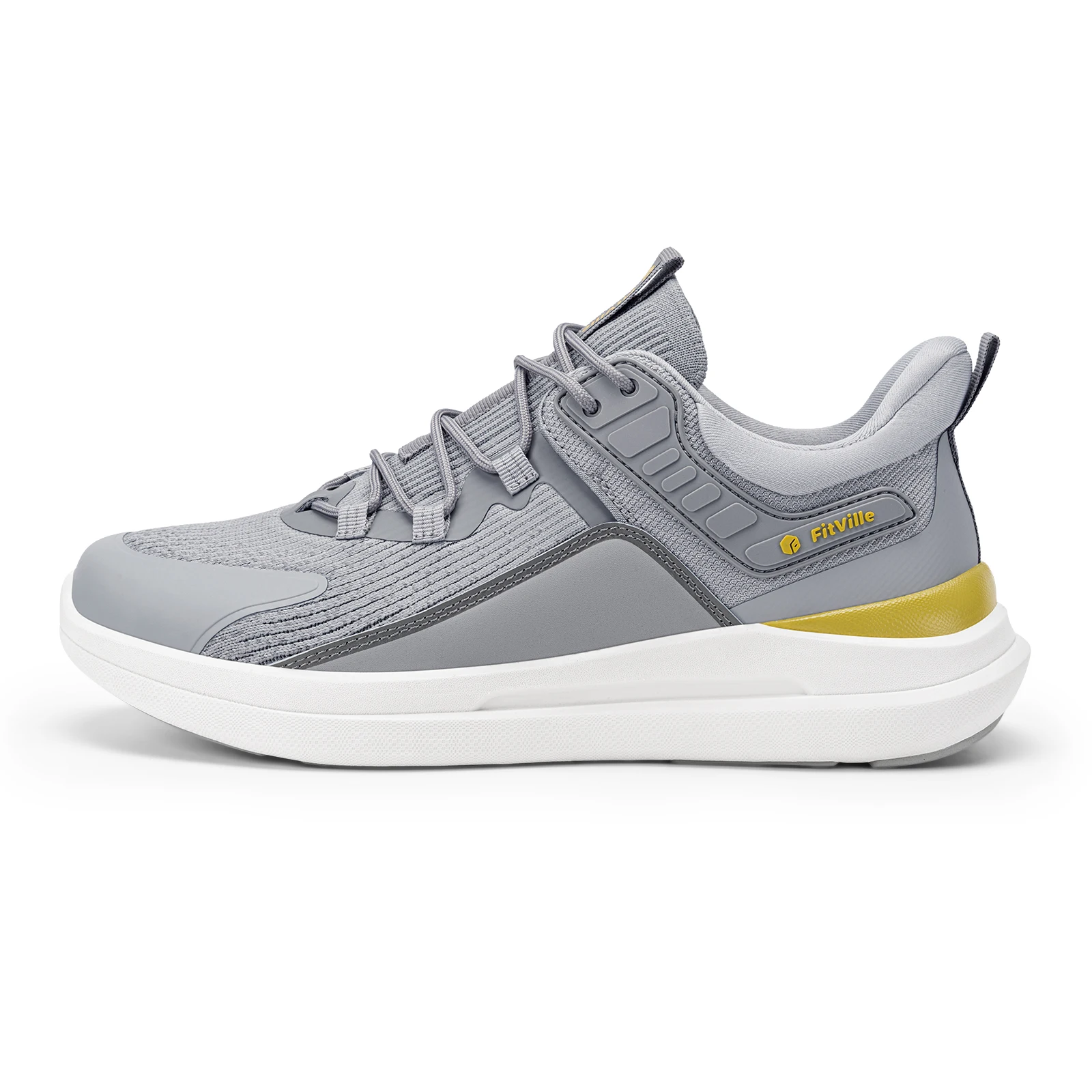 FitVille Men'S Wide Fit Slip-On Walking & Running Sneakers, Breathable Upper With Arch Support Cushioned Insole, Anti-Slip Durable Outsole For Daily Jogging & Gym Workout