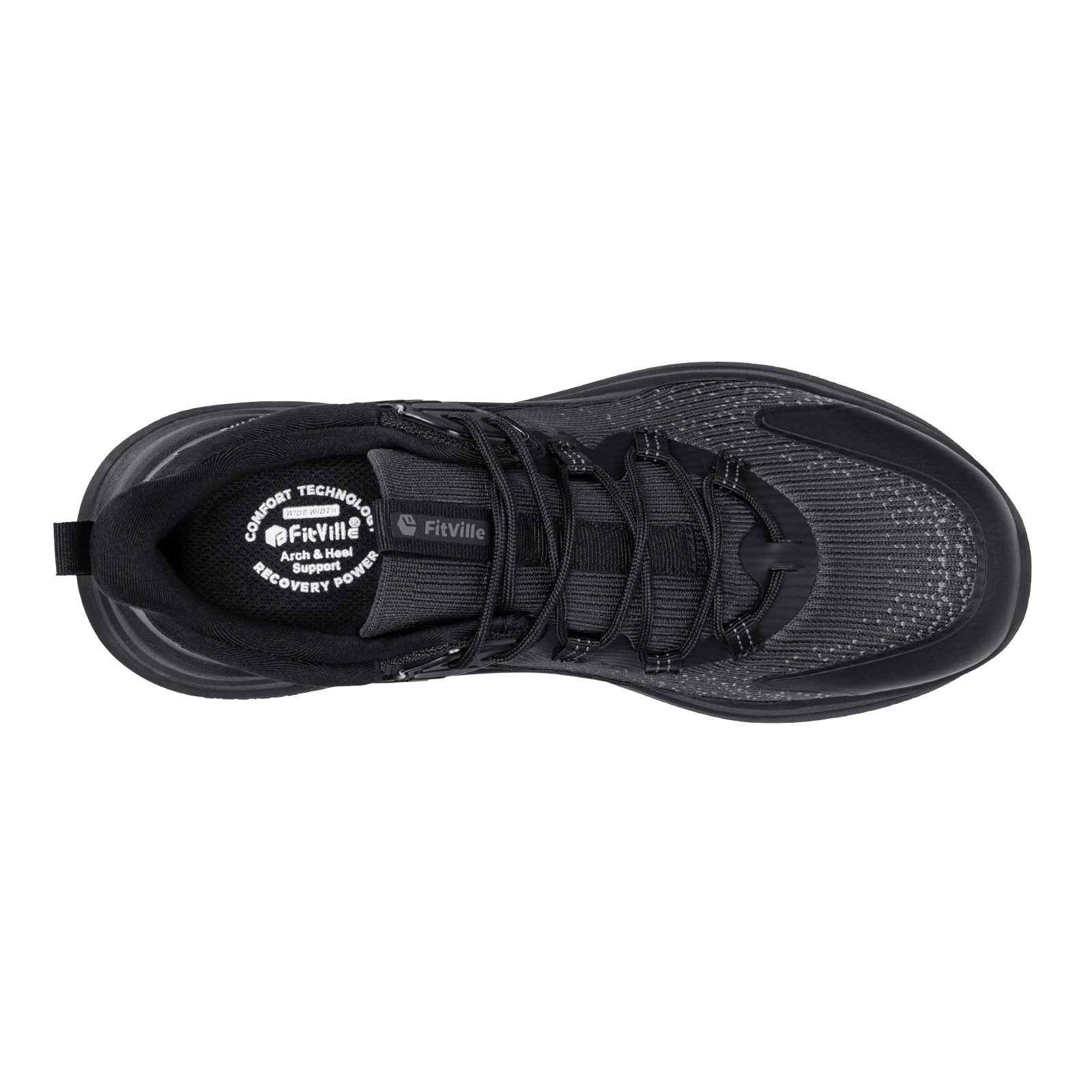 FitVille Men'S Wide Fit Slip-On Walking & Running Sneakers, Breathable Upper With Arch Support Cushioned Insole, Anti-Slip Durable Outsole For Daily Jogging & Gym Workout