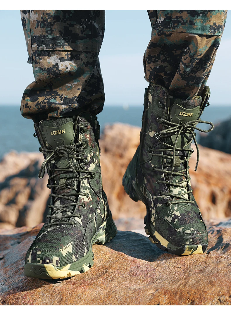 Men Tactical Boots Male Army Boots Climbing Hiking Shoes Camping High Quality Lace Up Military Women Breathable Safety Unisex