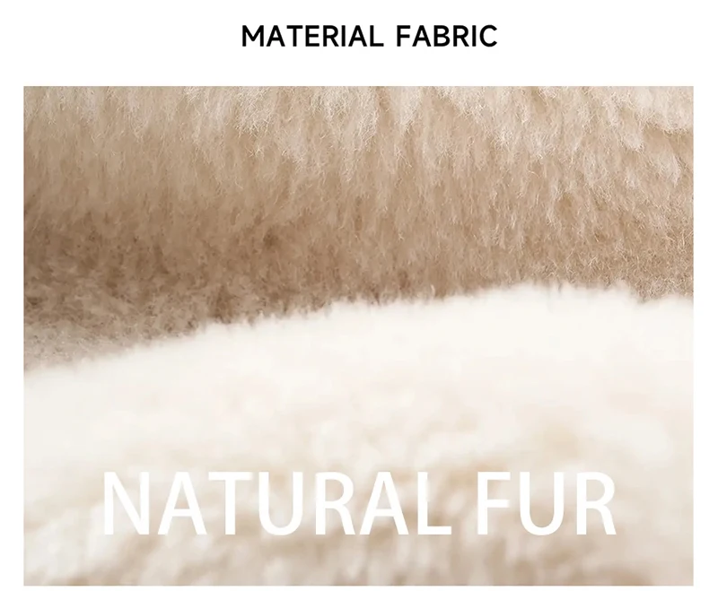 Natural Sheepskin Fur Slippers for Women Warm Wool Winter Indoor Home Shoes Fashion Casual Lady Slip-On House Slippers