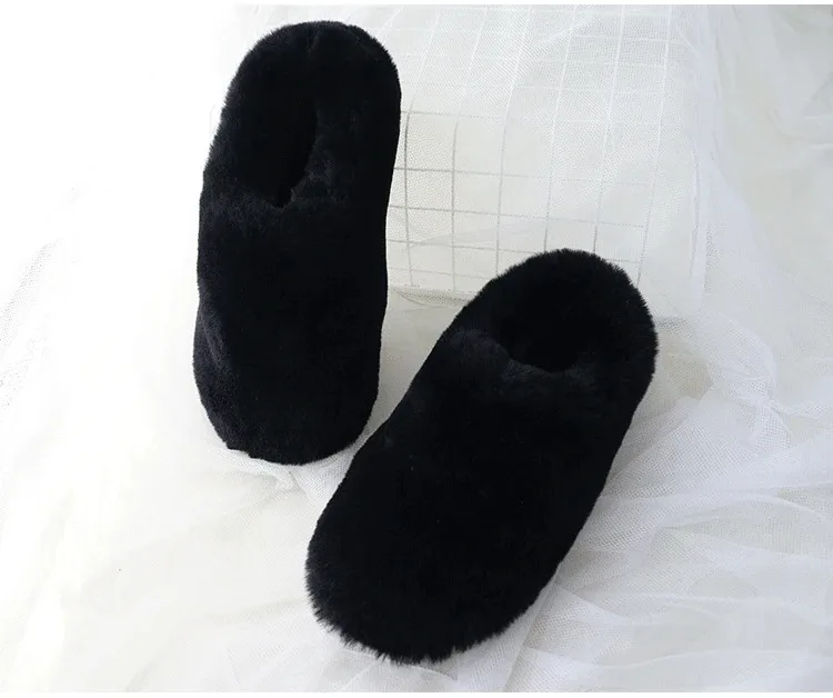 Natural Sheepskin Fur Slippers for Women Warm Wool Winter Indoor Home Shoes Fashion Casual Lady Slip-On House Slippers