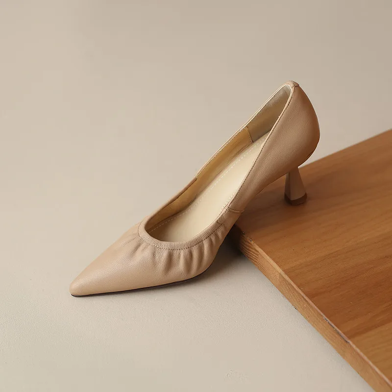 FEDONAS Women Pumps Spring Summer Office Ladies Party Pointed Toe Thin Heels Soft Genuine Leather Shoes Woman Fashion Elegant