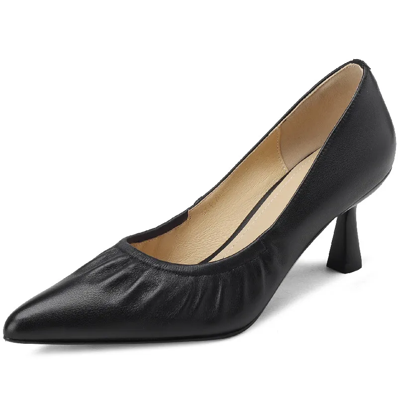 FEDONAS Women Pumps Spring Summer Office Ladies Party Pointed Toe Thin Heels Soft Genuine Leather Shoes Woman Fashion Elegant