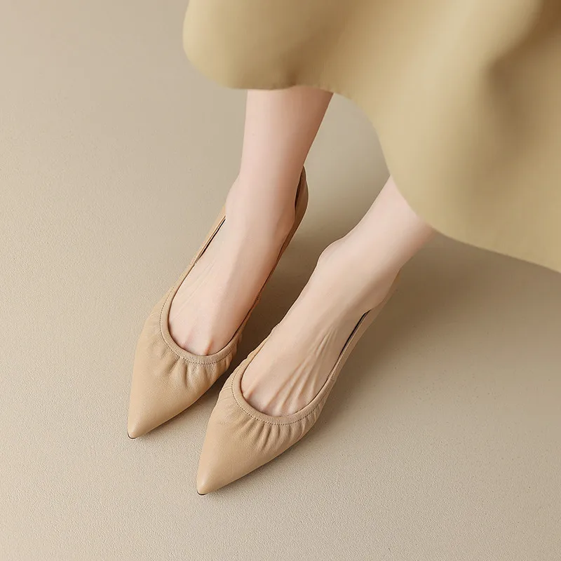 FEDONAS Women Pumps Spring Summer Office Ladies Party Pointed Toe Thin Heels Soft Genuine Leather Shoes Woman Fashion Elegant
