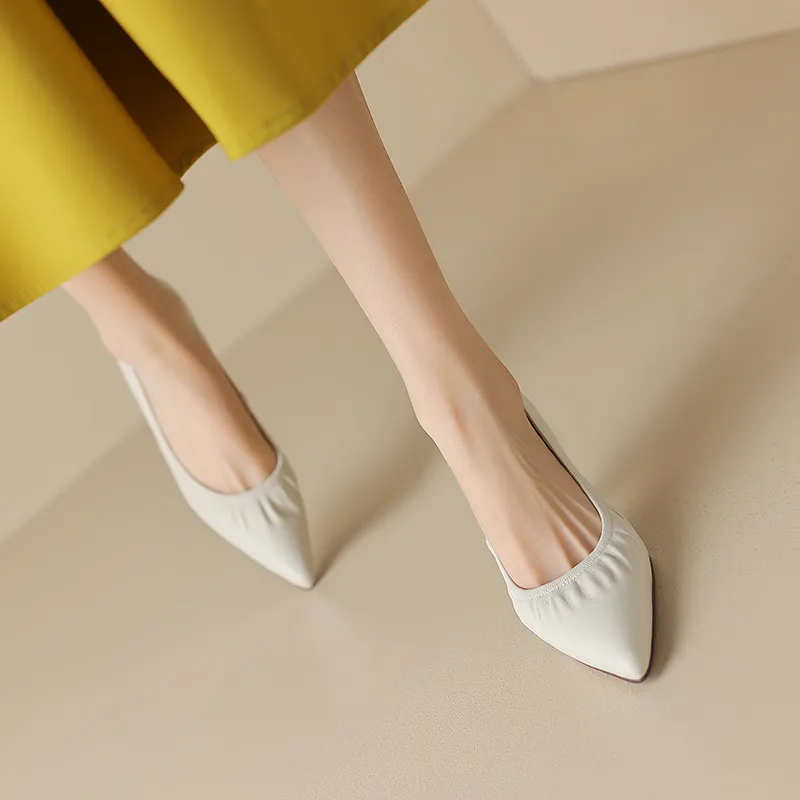 FEDONAS Women Pumps Spring Summer Office Ladies Party Pointed Toe Thin Heels Soft Genuine Leather Shoes Woman Fashion Elegant