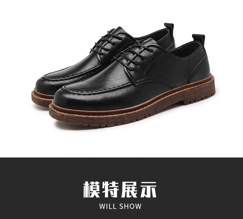 Autumn New Men Leather Casuai Shoes Brogue Luxurious Handmade Shoes Genuine Leather Shoes Work Boots Business Casual Sneakers