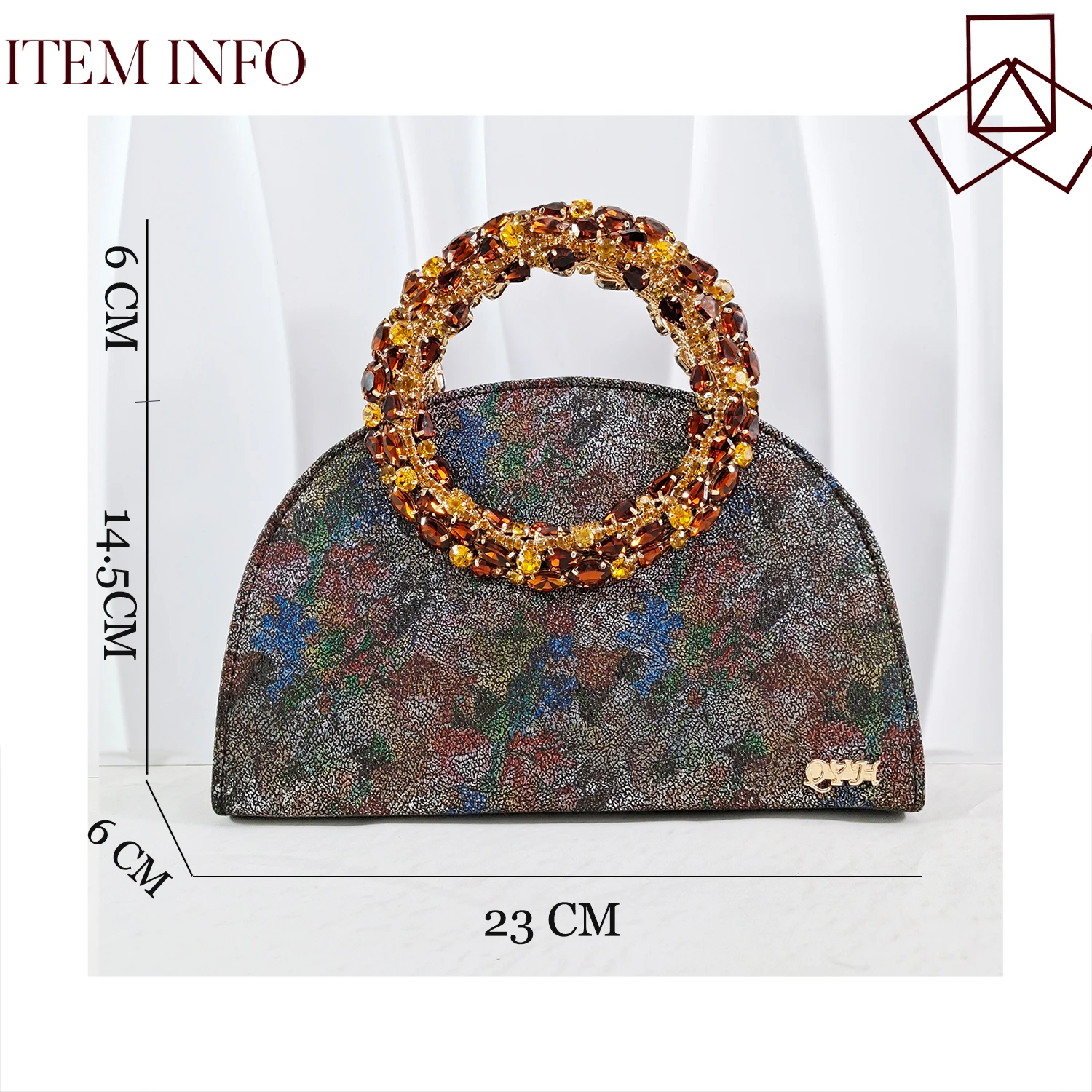 Queena Yan Multicolor Glitter Slingback Pointed Pumps Rhinestone Ring Handle Evening Clutch Matching Bag Set For Women Wedding