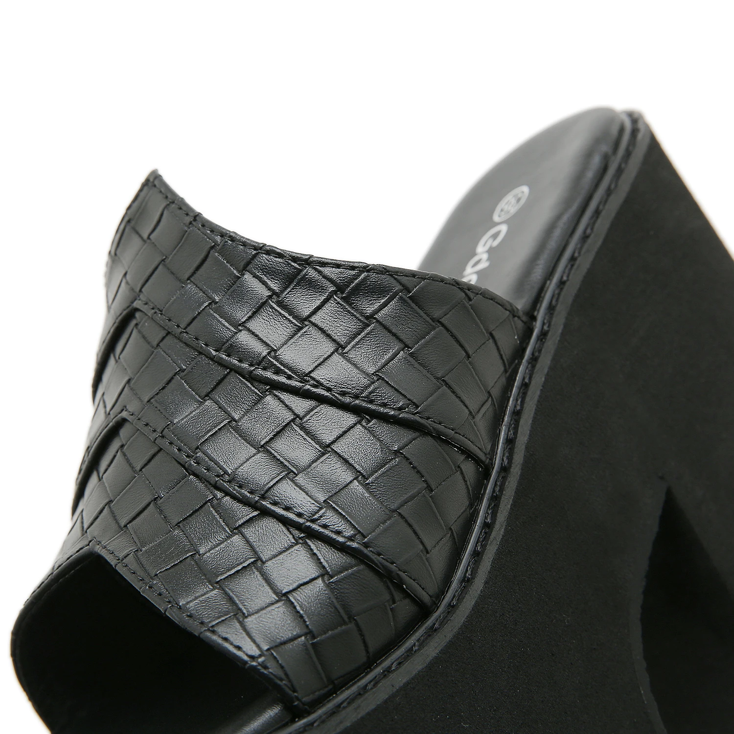 Gdgydh Black Platform Sandals for Women Wedge Heels Fashionable Strappy Back Open Toe Summer High Heel Sandals Slip-On Outdoor