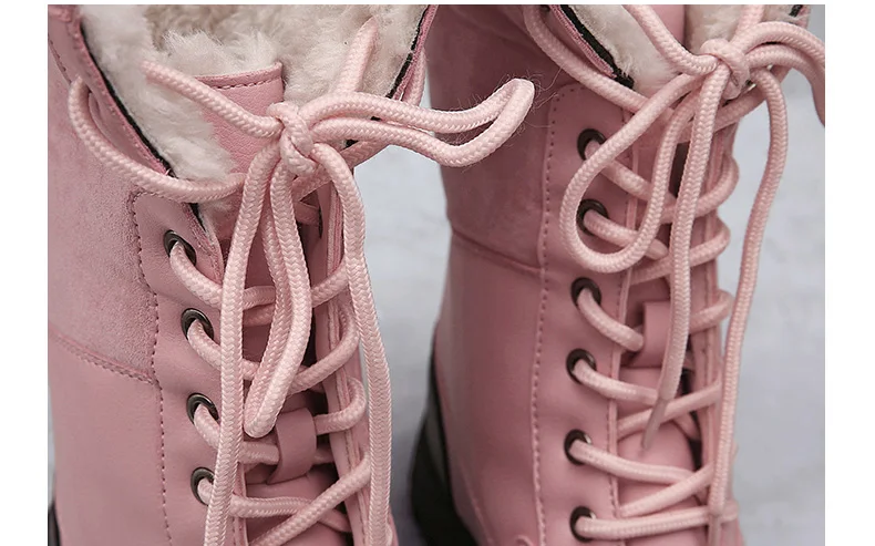 Snow Boots Women Lace-up Waterproof Comfortable Ladies Rain Shoes Female Keep Warm Mid-Calf Winter Boots Outdoor Ankle Boots New