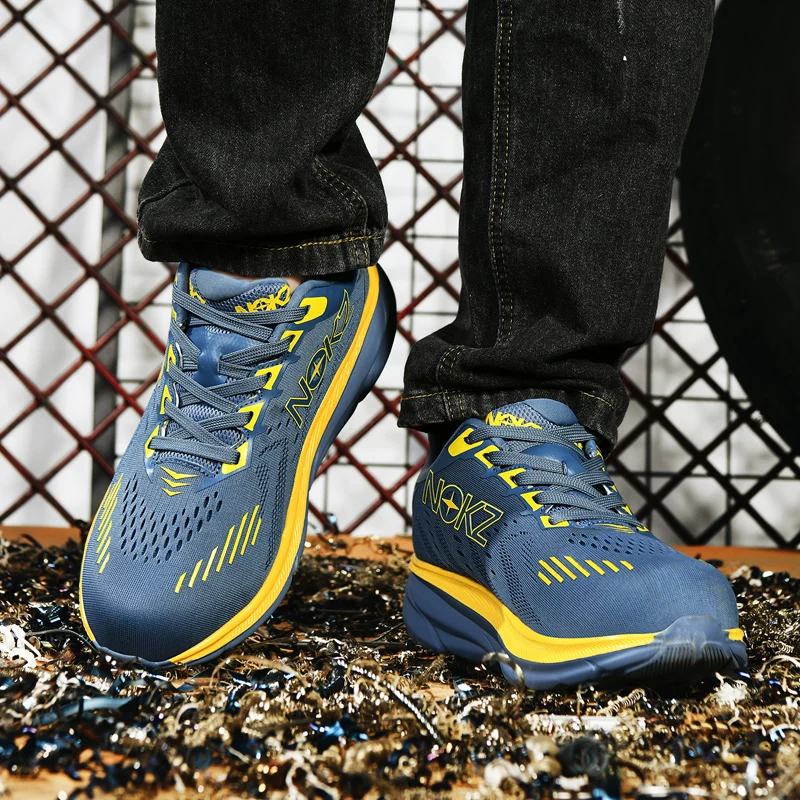 Fashion Comfortable Men's Work Safety Shoes Anti-smash Anti-stab Work Sneakers Steel Toe Shoes Breathable Male Walking Sneakers