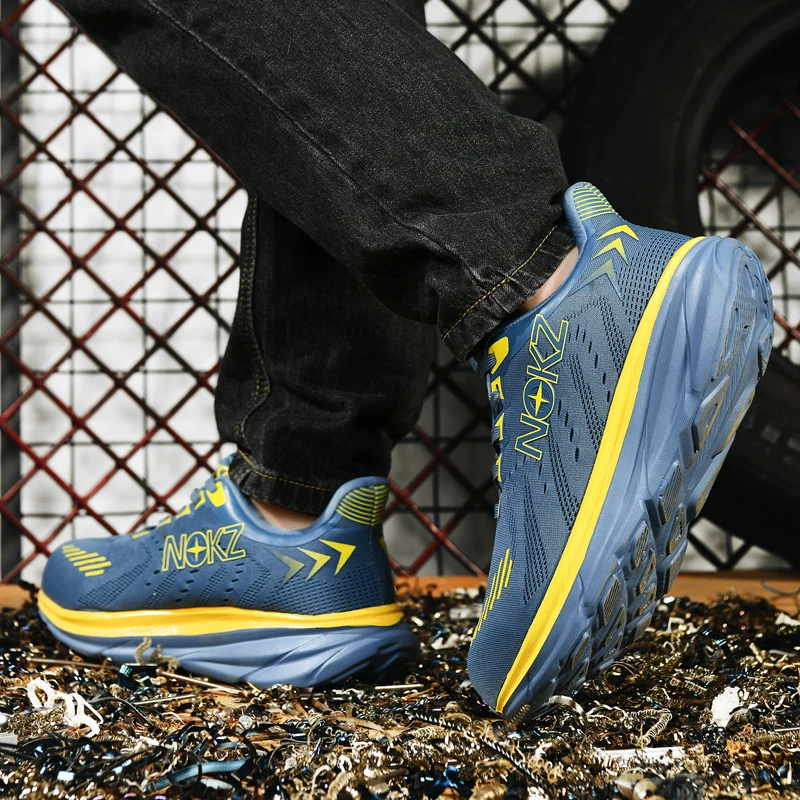 Fashion Comfortable Men's Work Safety Shoes Anti-smash Anti-stab Work Sneakers Steel Toe Shoes Breathable Male Walking Sneakers