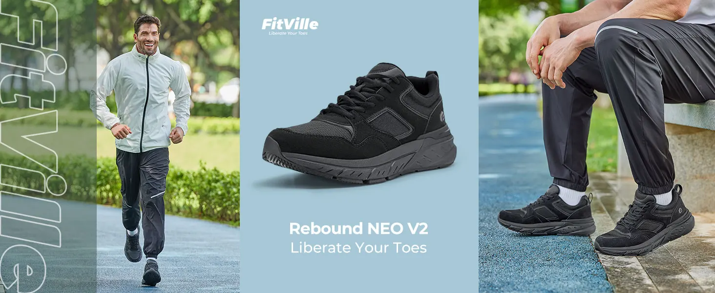 FitVille Newest Running Shoes for Men 4E Wide Width Sneakers with Arch Support for Flat Feet Heel Pain Relief Plantar Fasciitis