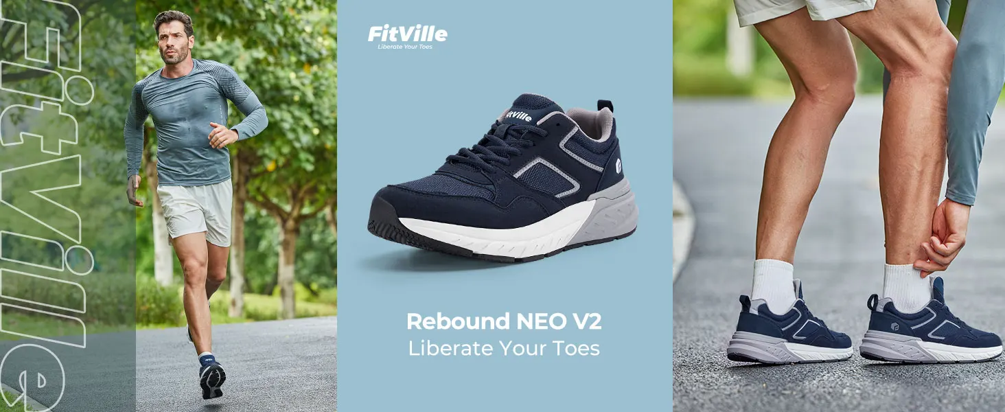 FitVille Newest Running Shoes for Men 4E Wide Width Sneakers with Arch Support for Flat Feet Heel Pain Relief Plantar Fasciitis
