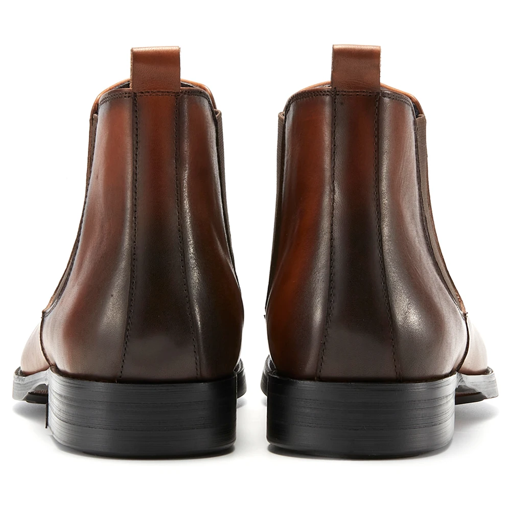 High Quatliy Claf Leather Men's Chelsea Boots Slip on Ankle Boots Motorcycle Genuine Leather Driving Boot Shoes for Men in Stock