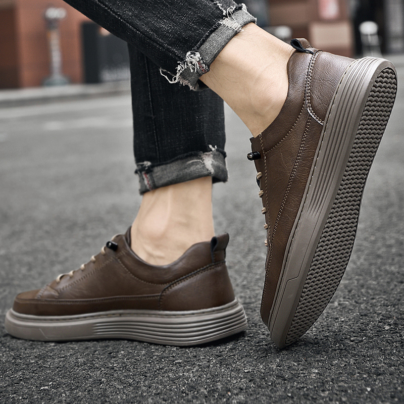 Italian Brand Men's Genuine Leather Casual Shoes Oxford Jogging Shoes Sneakers for Men Warm Cotton Shoes with/No Fur Size：38-47