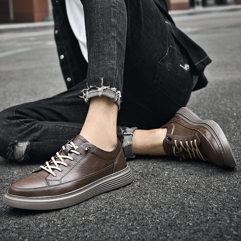 Italian Brand Men's Genuine Leather Casual Shoes Oxford Jogging Shoes Sneakers for Men Warm Cotton Shoes with/No Fur Size：38-47