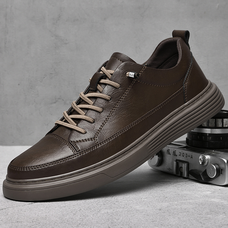 Italian Brand Men's Genuine Leather Casual Shoes Oxford Jogging Shoes Sneakers for Men Warm Cotton Shoes with/No Fur Size：38-47